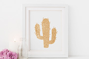 Cactus Gold Glitter Clip art, a Graphic by ConfettiBears (Thumbnail 4 of 5)
