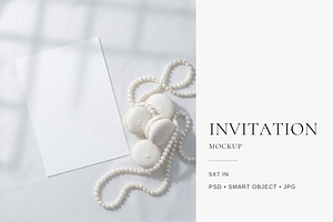 5x7 Pearl Wedding Invitation Mockup