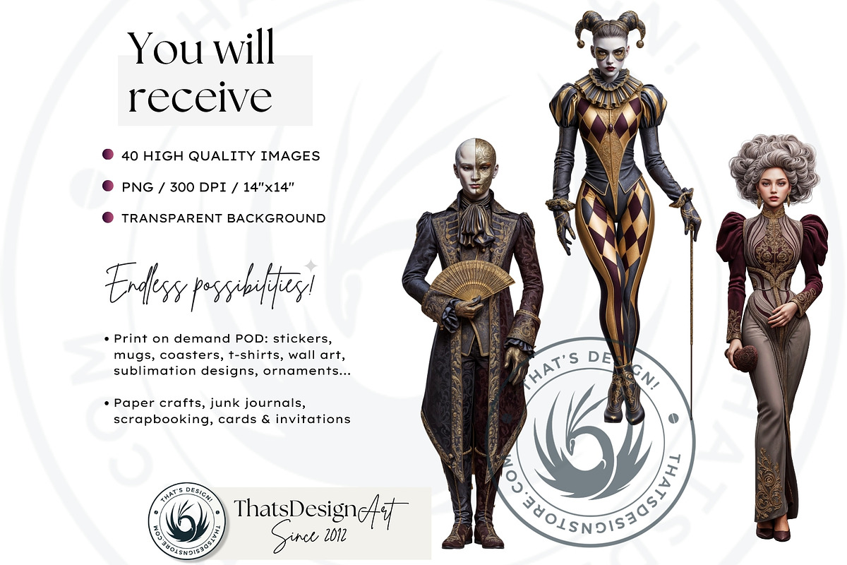 Obsidian Opera Characters Cliparts, a Person Illustration by ThatsDesignArt (Photo 2 of 13)