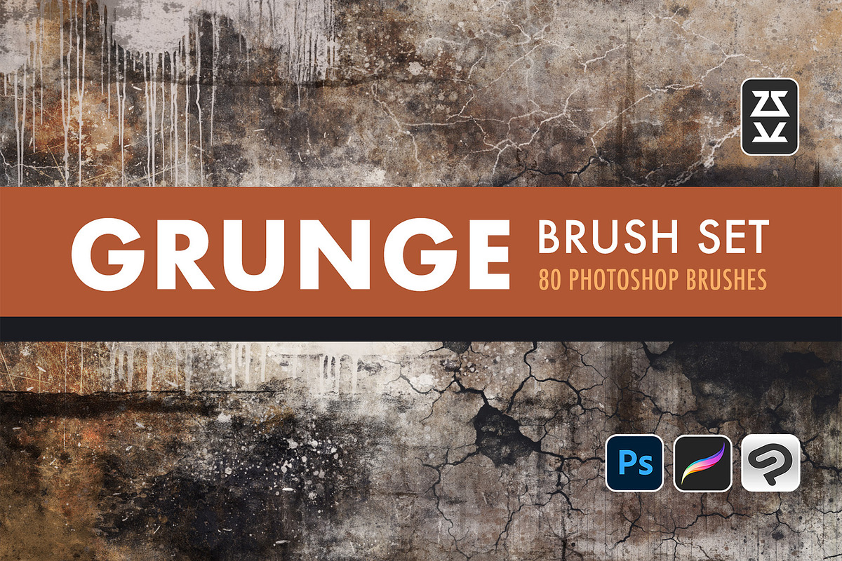 Grunge Brush Set, a Brush Add-On by Zsolt Kosa Art (Photo 1 of 9)