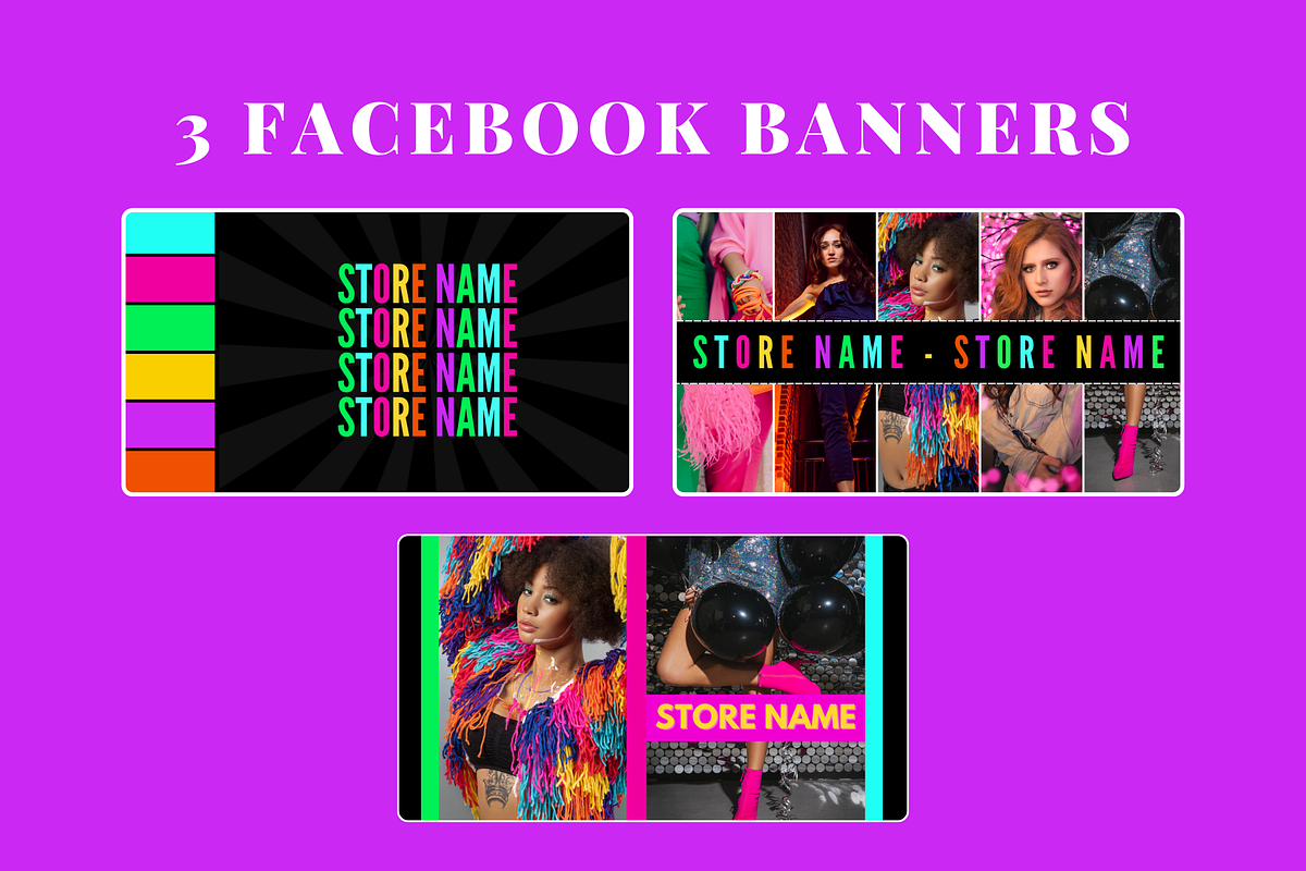 Neon Social Media Banners + Icons, a Social Media Template by SunshineStudioBoutique (Photo 5 of 9)