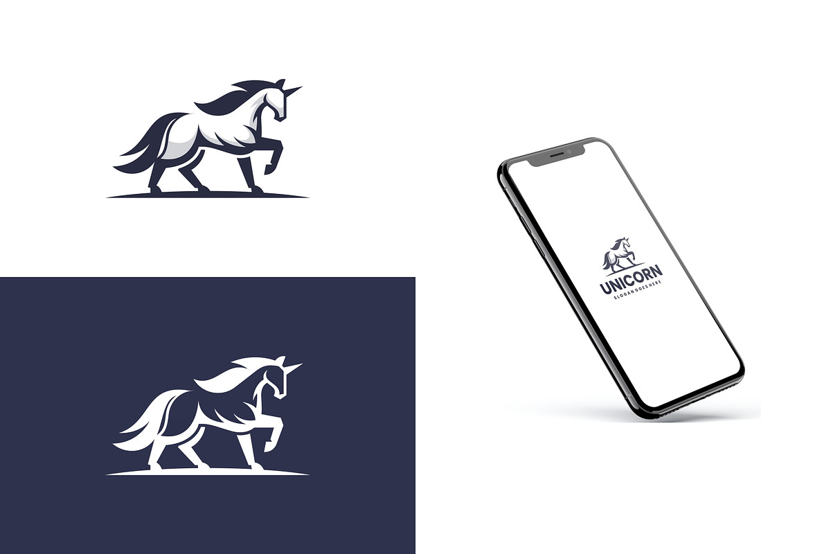 Modern Monochrome Unicorn Logo, a Branding & Logo Template by Artnivora.Std (Photo 2 of 4)