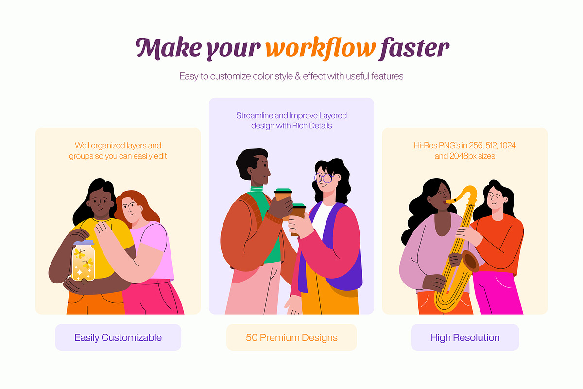 Friends Illustration Art Set, a Person Illustration by Vectors Market (Photo 2 of 9)