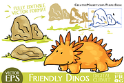 VECTOR - FRIENDLY DINOS - Clipart, an Animal Illustration by Purple Frog (Thumbnail 2 of 5)