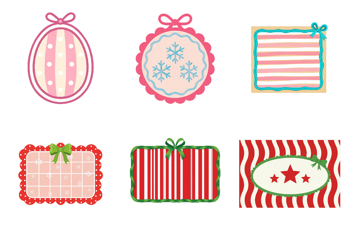 Christmas Coquette Frame Clipart PNG, an Illustration by SinaCreation (Photo 3 of 7)