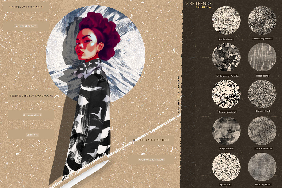 Vibe Trends Brush Box For Procreate, a Brush Add-On by Liquid Amethyst Art (Photo 5 of 8)