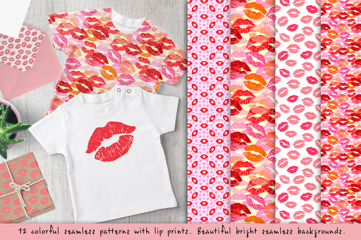 Lips lipstick kisses set, a Pattern Graphic by Live line (Photo 3 of 6)