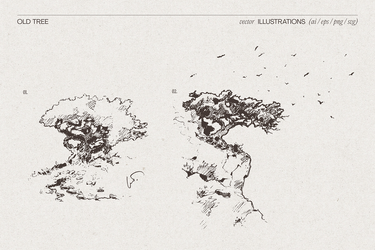 Vintage Nature Landscape Collection, a Seasonal Illustration by TheMountBirdStudio (Photo 7 of 17)
