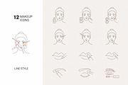 Makeup icons, an Outline Icon by mayrum (Thumbnail 1 of 3)