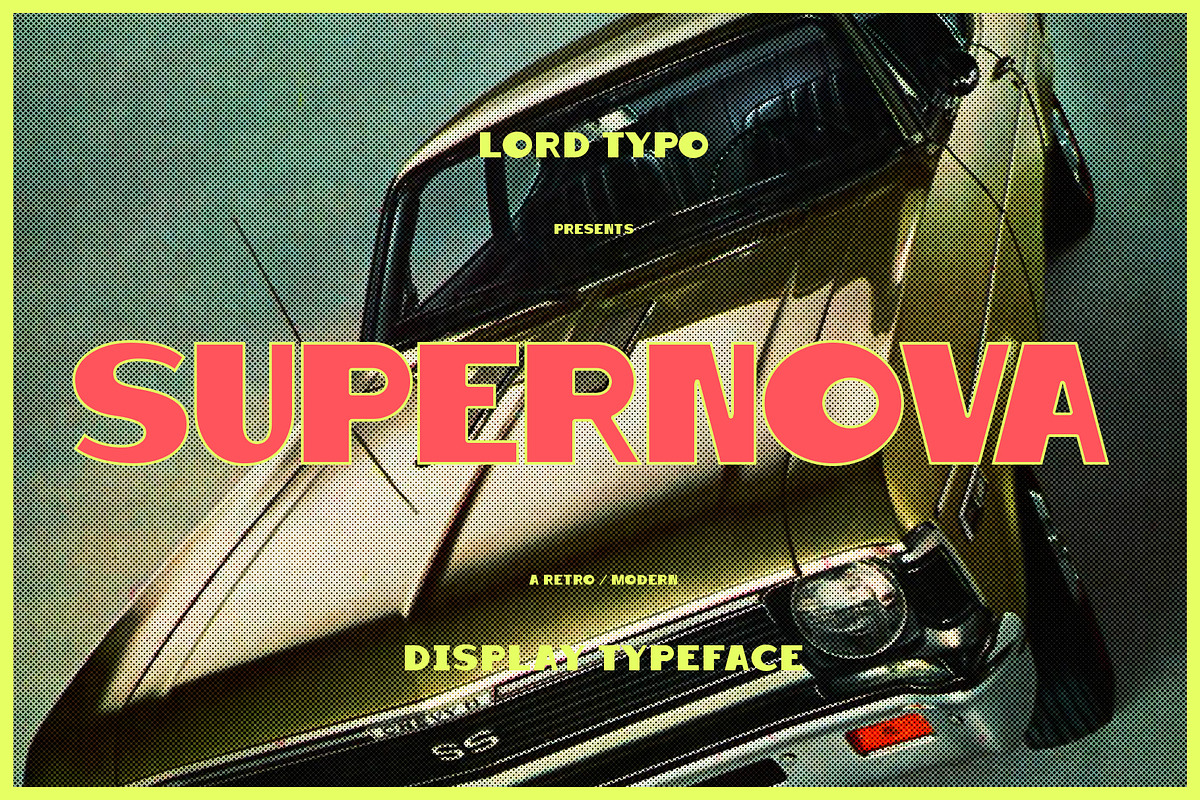 SUPERNOVA — Retro Display Font, a Sans Serif Font by Mikey Weeks (Photo 1 of 7)