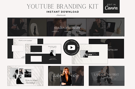 Youtube Branding Kit Canva, a Social Media Template by Studio Eburnean