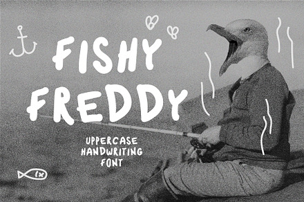 Fishy Freddy handwriting ugly font, a Handwritten Font by ugly type