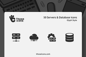 50 Servers & Database Glyph Icon
