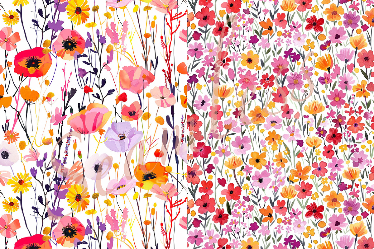 Bold Floral Seamless Patterns Bundle, an Object Graphic by DreamCafeArt (Photo 5 of 5)