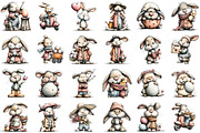 Whimsical Bunny Easter Clipart Bundl, an Illustration by Sublimation Artist (Thumbnail 2 of 7)
