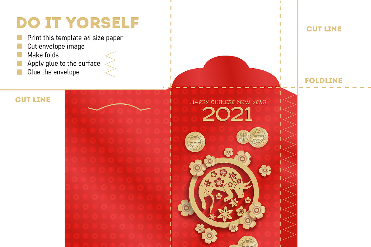 Chinese NY 2021 money envelope set, a Stationery Template by Lana Sham (Photo 6 of 7)