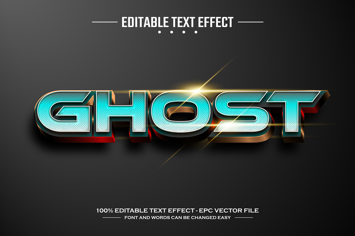 Ghost editable text effect template, a Layer Style Add-On by nicemorning (Photo 1 of 3)