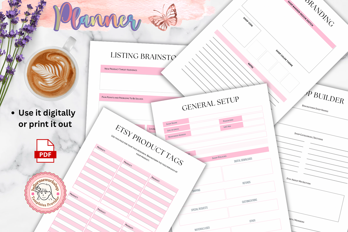 Etsy Shop Business Planner, a Print Template by bellaROSEworkshop (Photo 3 of 3)
