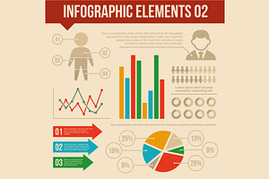 Retro Infographics Elements Set