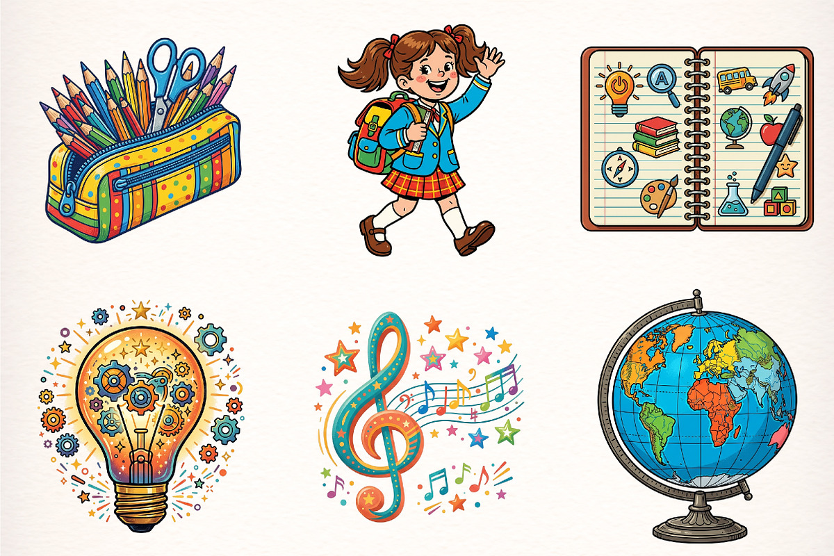 School Clipart PNG Bundle, a Transportation Illustration by Digital Artistic99 (Photo 3 of 9)
