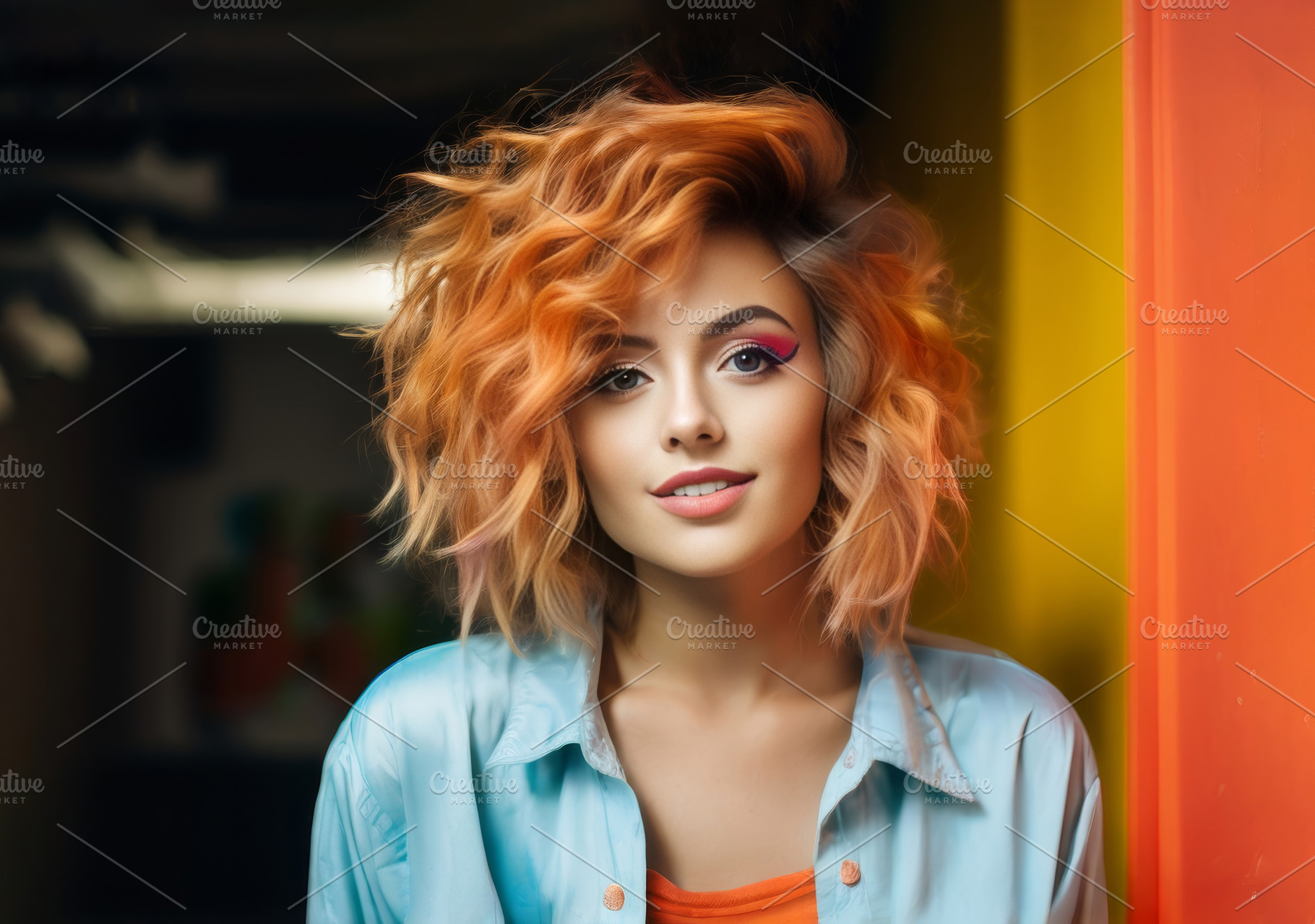 Portrait of Young Woman with Wavy Or, a Person Photo by Fascinadora