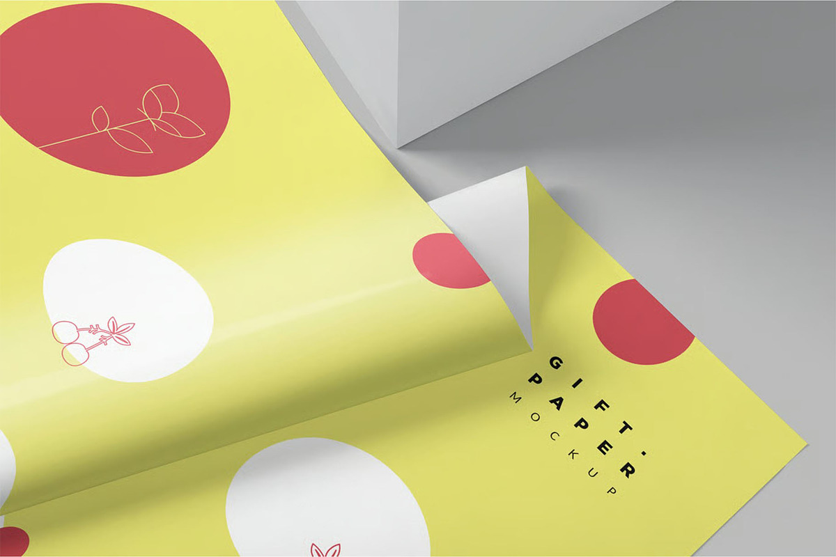 Gift Wrapping Paper Mockup Set, a Packaging Mockup by megostudi0 (Photo 4 of 7)