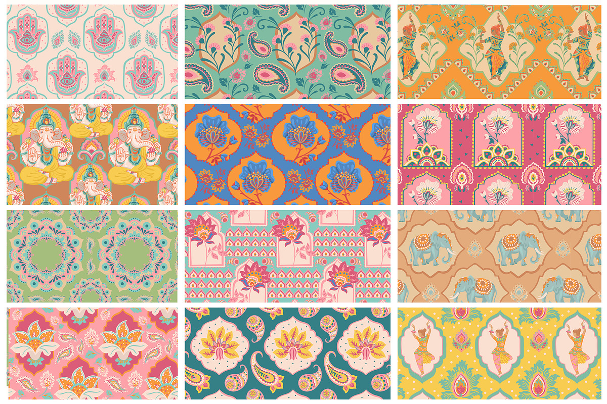 Indian vector patterns, a Pattern Graphic by Carpet Tapete Pretzel (Photo 2 of 25)