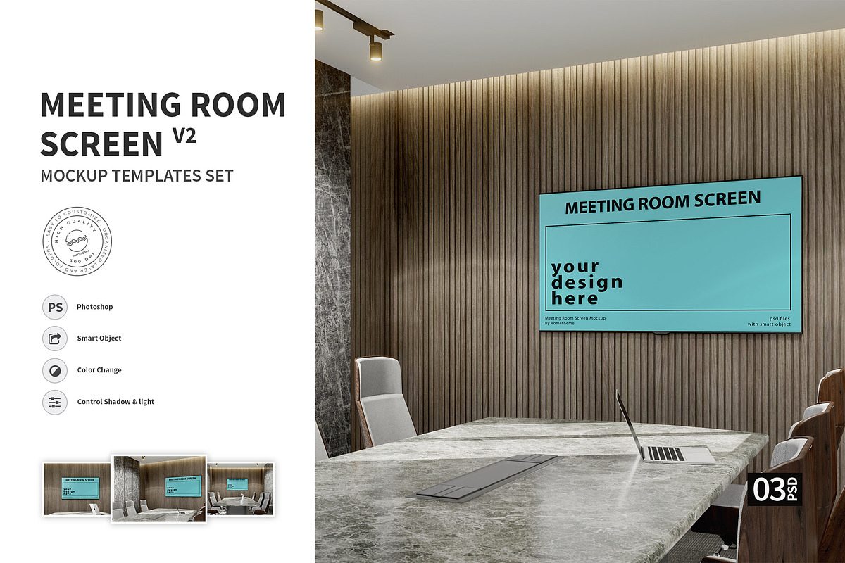 Meeting Room Screen vol.02 - Mockups, a Wearable Device Mockup by Rometheme Std (Photo 1 of 4)