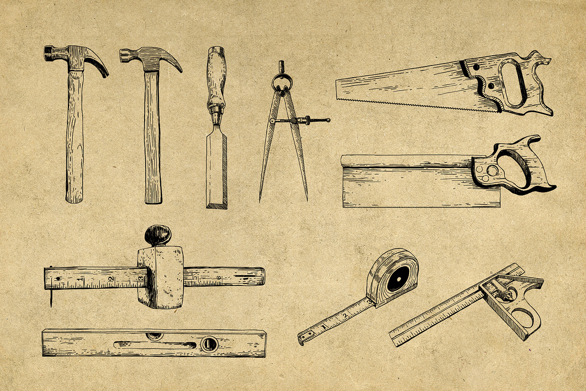 Vintage Hand Tools Illustrations, an Illustration by Hatch Design Workshop (Photo 3 of 7)
