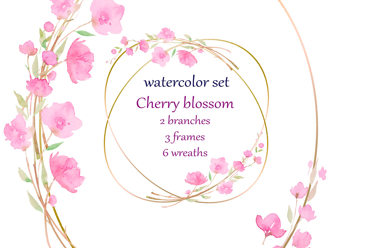watercolor cherry blossom, an Illustration by EshaStudio (Photo 1 of 4)