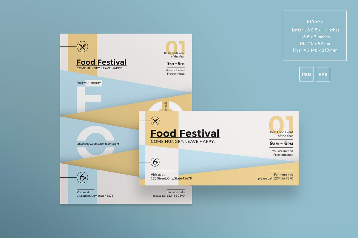 Print Pack | Food Festival, a Poster Template by Amber Graphics (Photo 3 of 6)