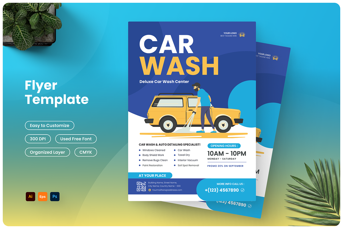 Car Washing Flyer, a Flyer Template by Annora Studio (Photo 1 of 5)