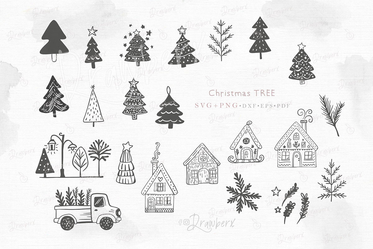 Doodle Christmas Svg png lineart 128, an Illustration by Drawberx (Photo 10 of 11)