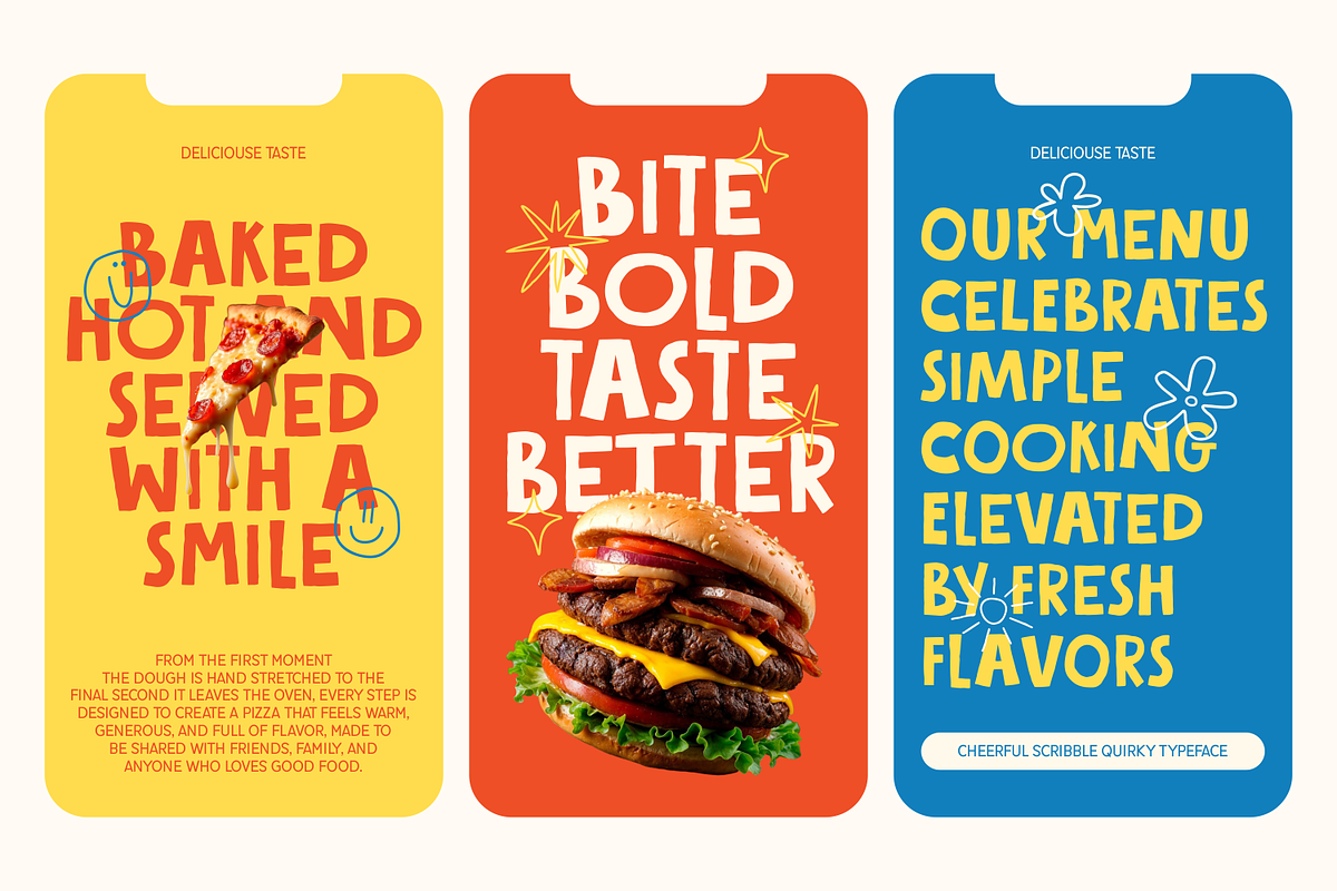 Cheerful Scribble – Quirky Display, a Handwritten Font by shineink.designlab (Photo 2 of 12)