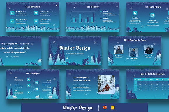 Winter Design Presentation Template preview 6