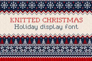 Knitted Christmas Font, a Serif Font by VasilkovS