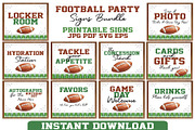 Football Party Sign Bundle Printable, an Object Graphic by Digi_Design_World (Thumbnail 1 of 4)