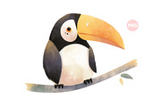Cute Baby Toucan Animal, an Animal Illustration by ⋒DesignECShop⋒ (Thumbnail 1 of 3)