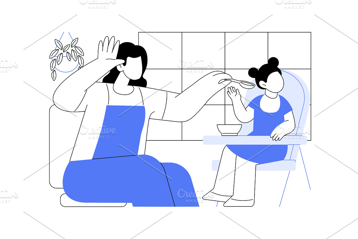 Refuse eating isolated cartoon, a Person Illustration by Visual Generation