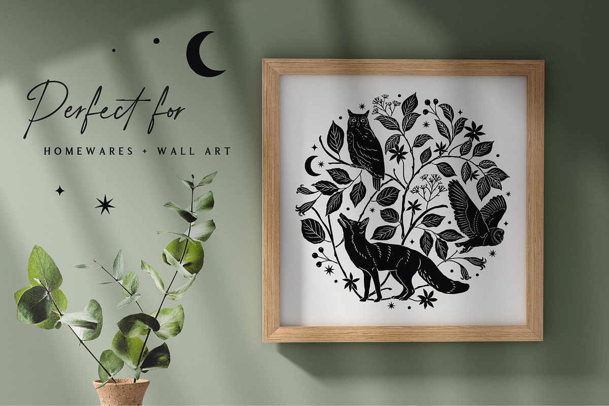 Woodland Shadows Vector Collection, a Decorative Illustration by rouxsupplyco (Photo 11 of 15)