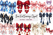 Watercolor Bow Knot Earrings Clipart, a Seasonal Illustration by DreamArtGraphic (Thumbnail 1 of 4)