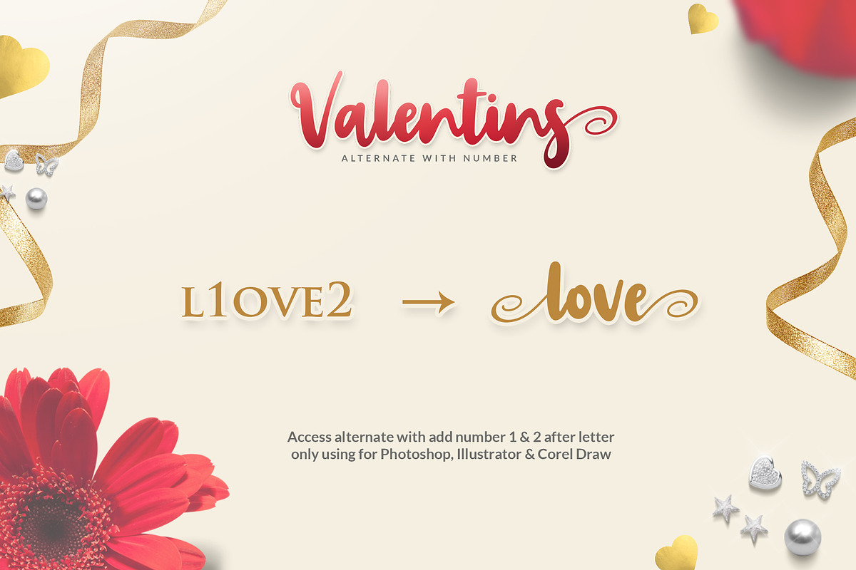 Valentins + Bonus 2 Font preview 7
