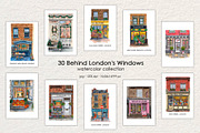 Behind London's Windows, an Object Illustration by SunnJaneArt (Thumbnail 1 of 9)
