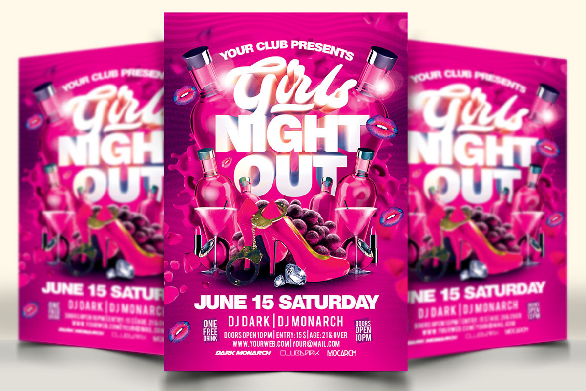 Girls Night Out Flyer, a Flyer Template by darkmonarch (Photo 1 of 4)