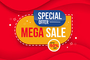Mega sale banner template design, a Social Media Template by Tanuart (Thumbnail 1 of 2)