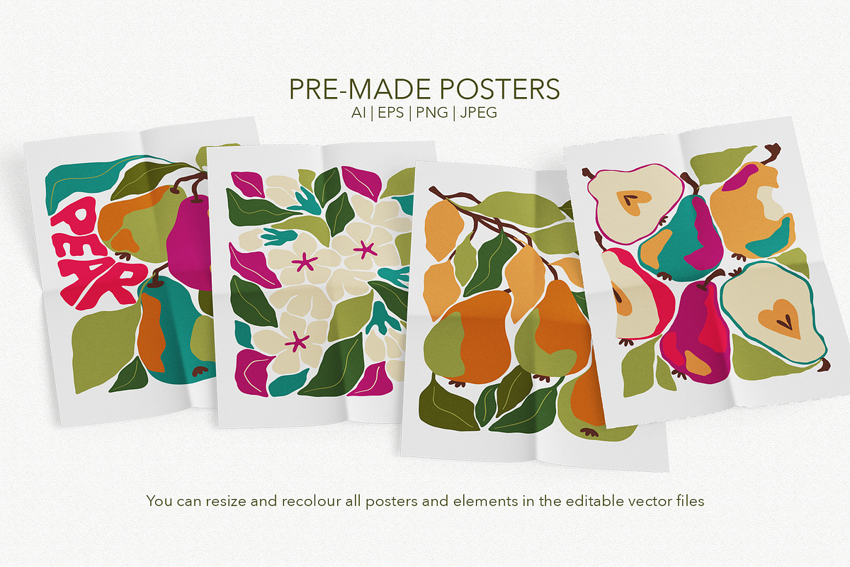 Pear Market Vector set, a Food Illustration by ArtPavo (Photo 5 of 7)