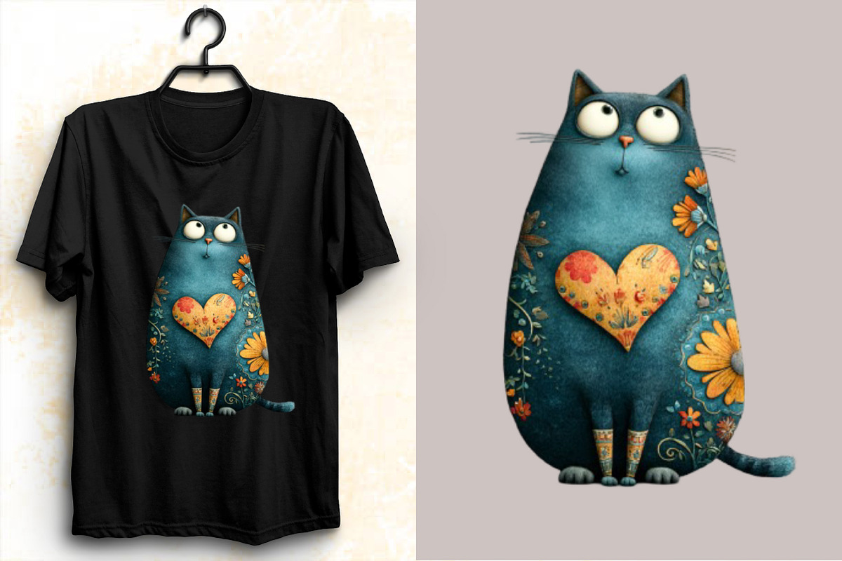 Funny Cat Big Heart Clipart Bundle., an Illustration by SVGArt (Photo 5 of 8)