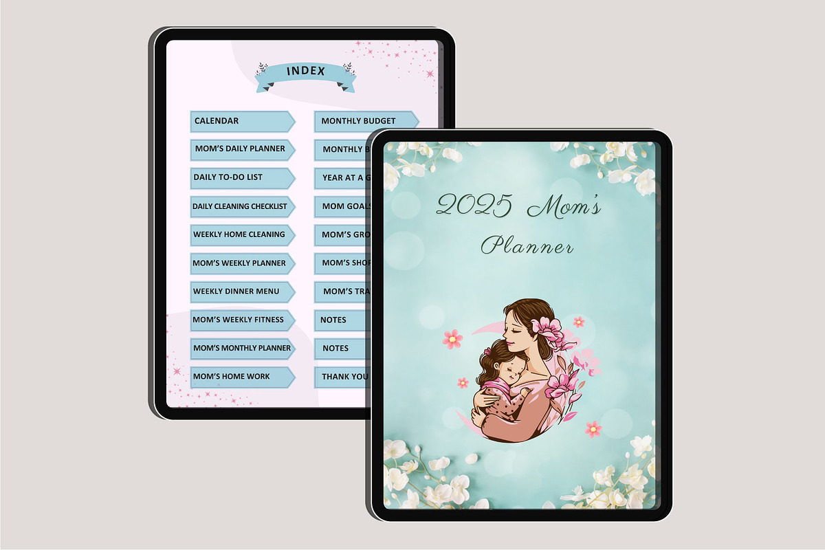 Digital 2025 Mom’s Planner Canva, a Stationery Template by Designmela01 (Photo 3 of 8)