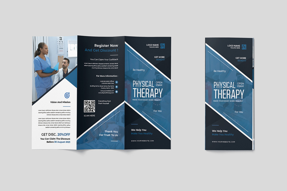 Physical Therapy Trifold Brochure, a Templates & Theme by Formatika Studio (Photo 3 of 4)