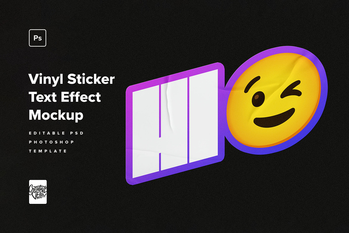 Realistic Vinyl Sticker Text Effects, a Mockup by Creative Veila (Photo 8 of 12)